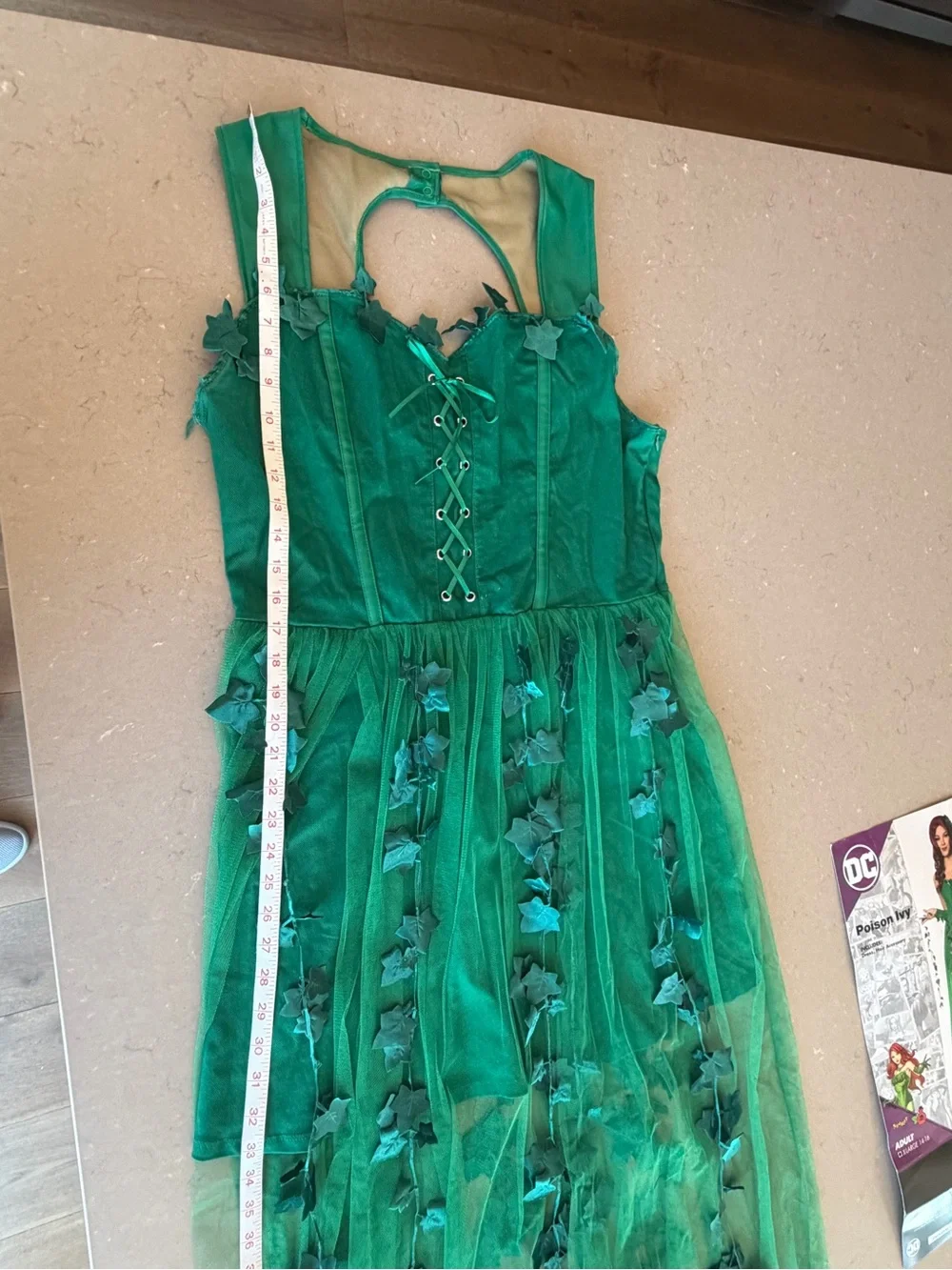 DC Poison Ivy Costume Dress XL Spirit Halloween Cosplay Comics Goth Adult 14-16 - Picture 3 of 16